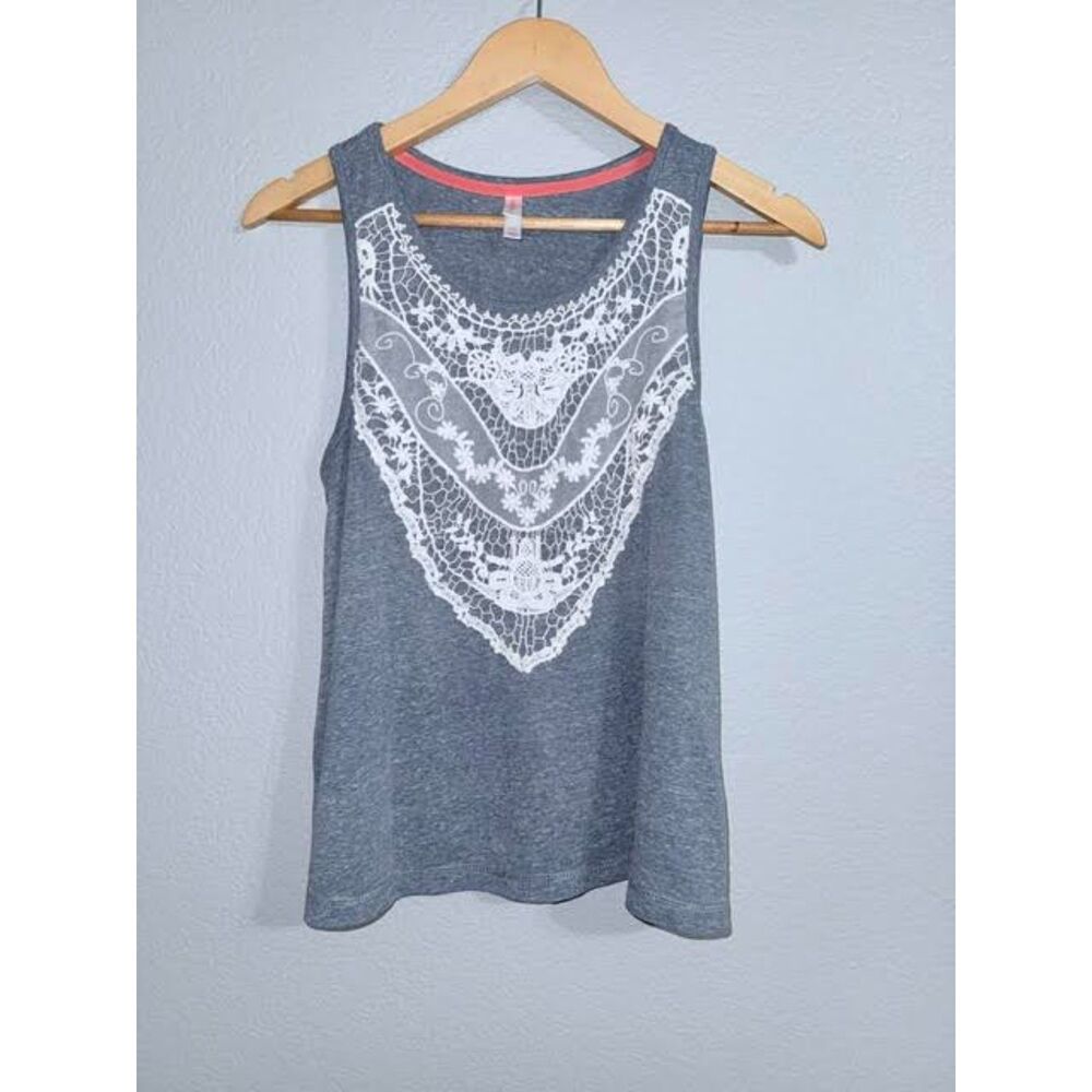 Xhilaration Tank Top Sleeveless Boho Hippie Flowy Crochet Coastal Cottage Fairy - Picture 1 of 8